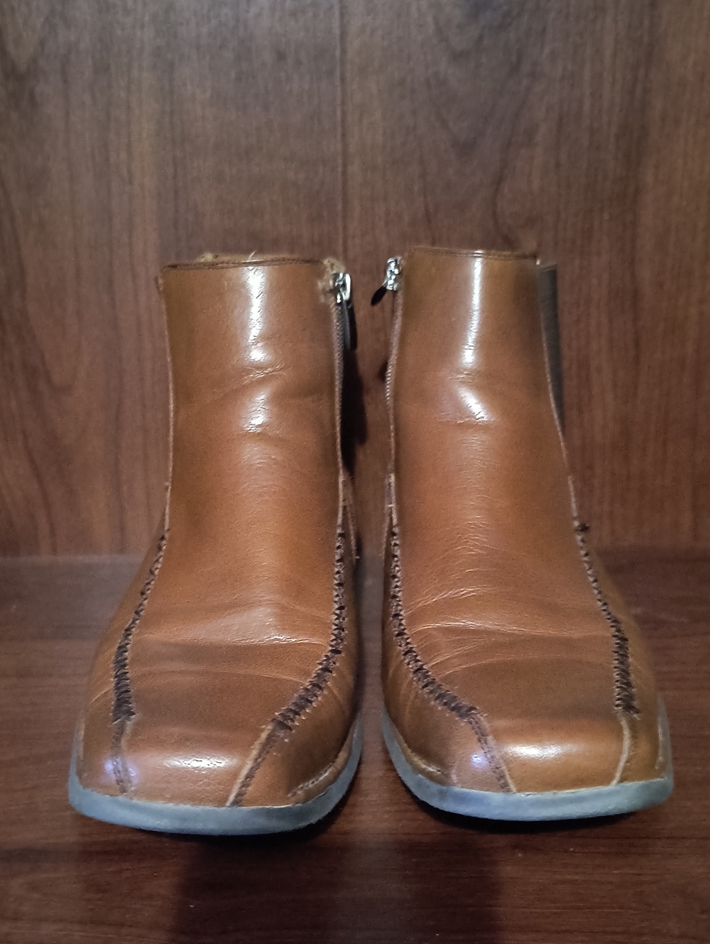 Steve Madden Brown Leather Chukka Zip Boots